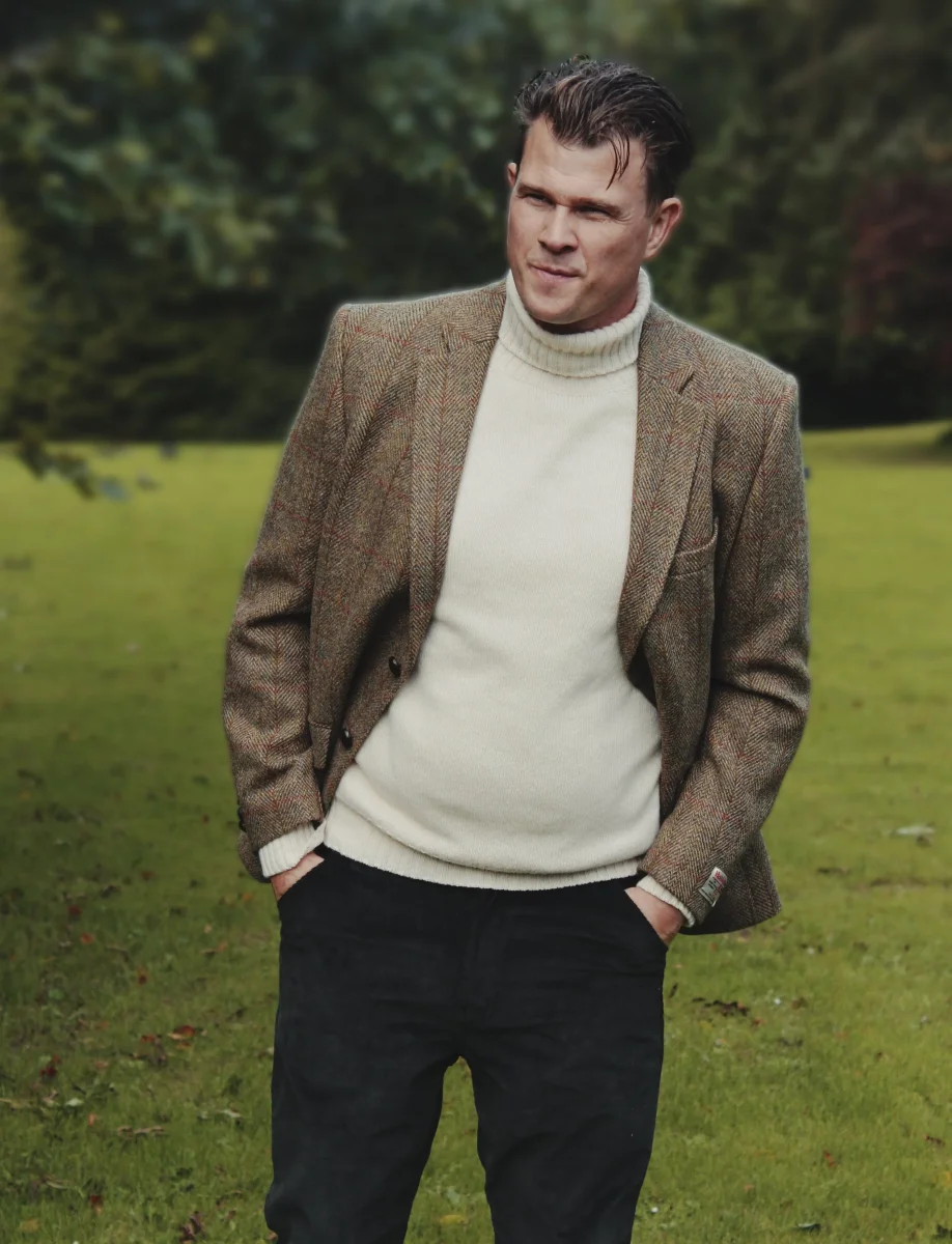 Patrick blazer, mustard herringbone, Harris Tweed - Billede 3