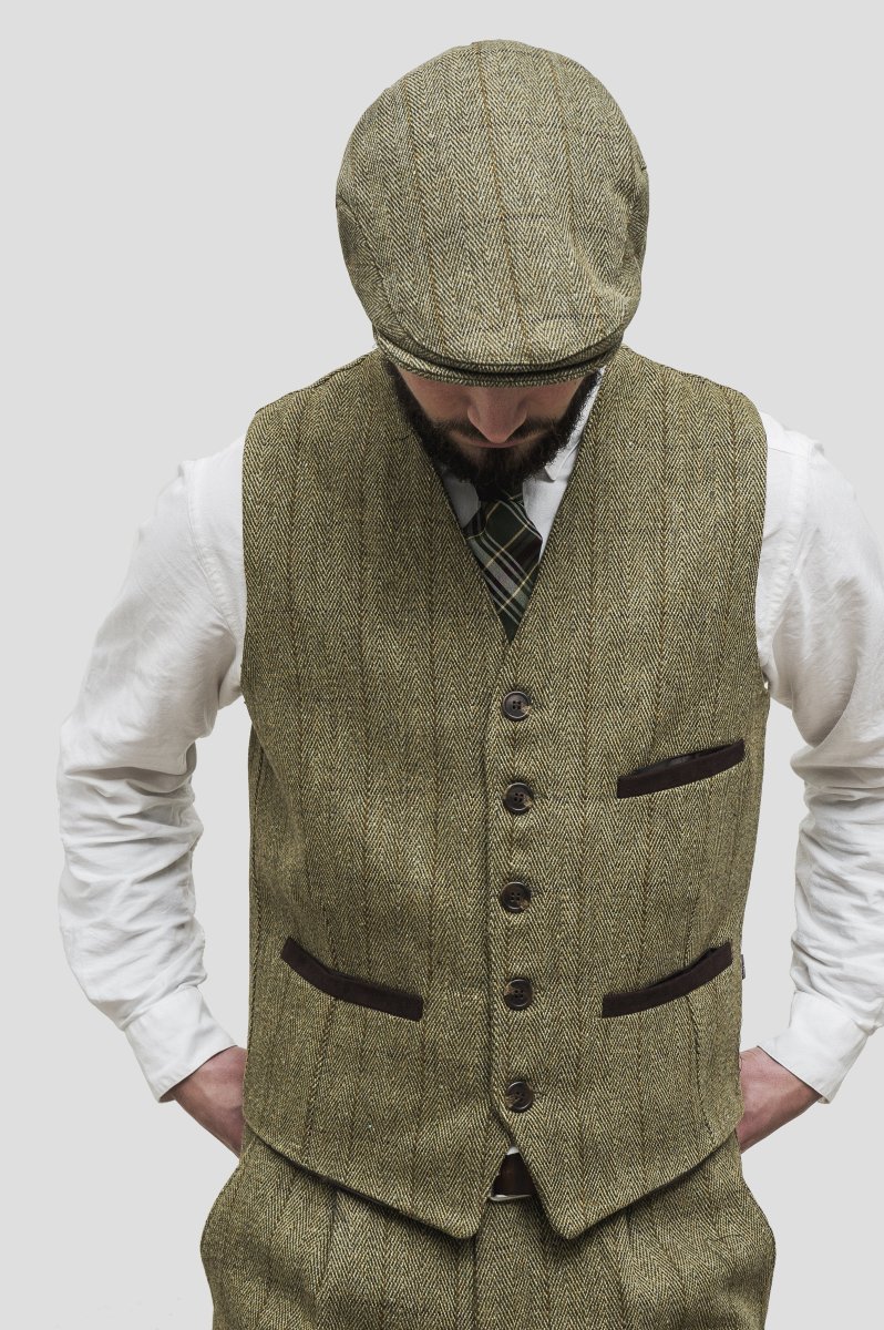 Alcott Formal Waistcoat, vest, derby tweed, lys salvie - Billede 4