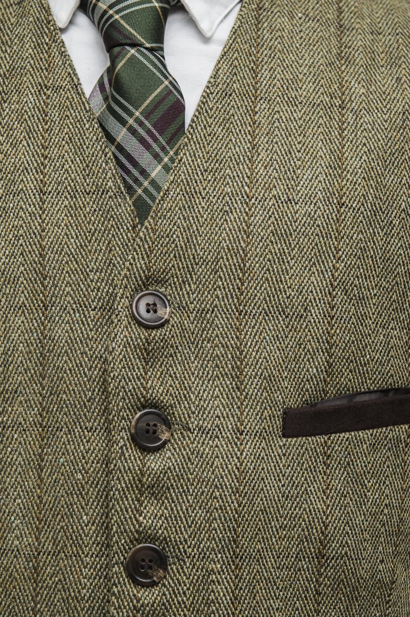 Alcott Formal Waistcoat, vest, derby tweed, lys salvie - Billede 7