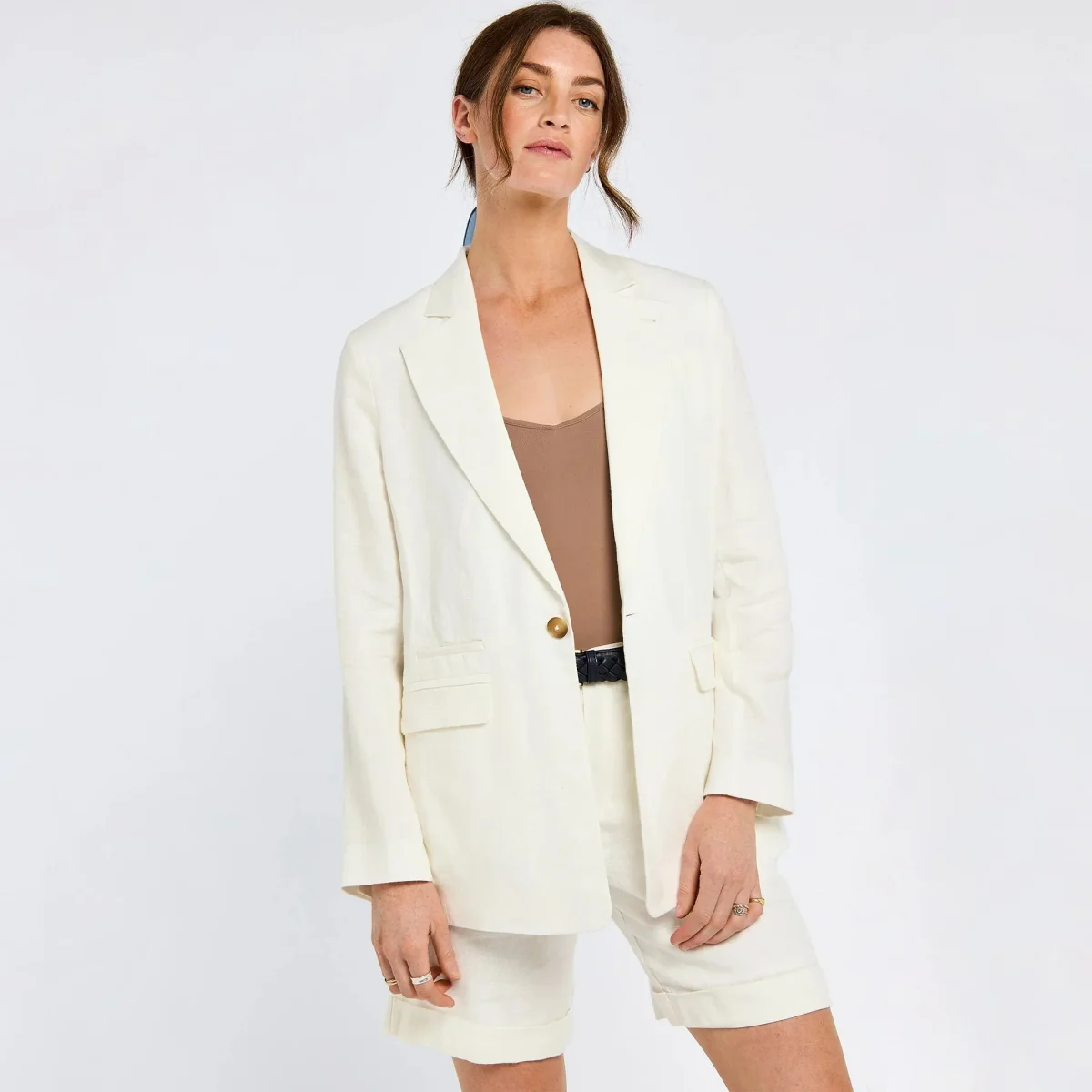 Avonlea Women’s Tailored Linen Jacket, hvid - Billede 3