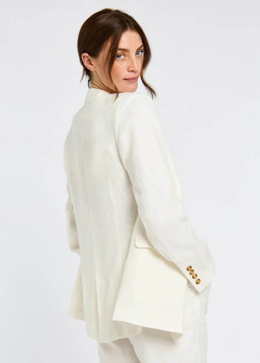 Avonlea Women’s Tailored Linen Jacket, hvid - Billede 6