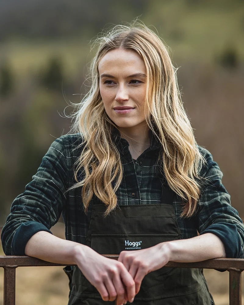 Ladies Tartan Shacket overshirt, grøn/blå/vinrød - Billede 3