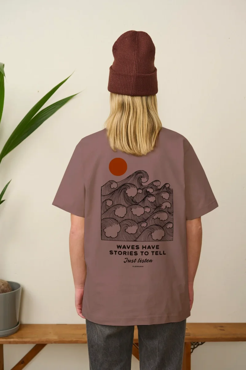 Heavy Weight Tee "Just Listen" - Smokey Mauve - Billede 5